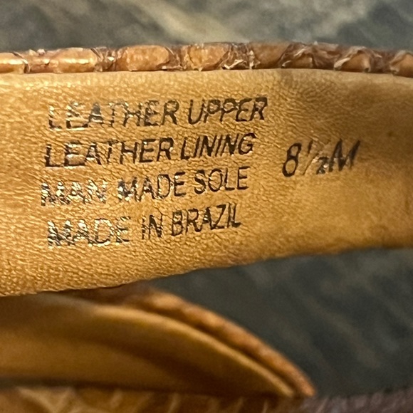 Tory Burch Jeanine Snake Print Leather Wedge Size 8 1/2 - Picture 11 of 16